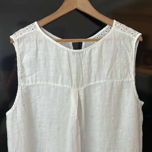 Terzo Millennio Made in Italy White Linen Sleeveless Tunic Top Size 3X - Picture 11 of 14